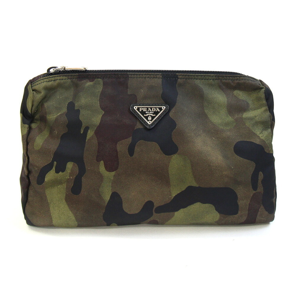 Prada Handbag Pouch 1NA012 Camouflage Nylon Makeup for Women and Men PRADA
